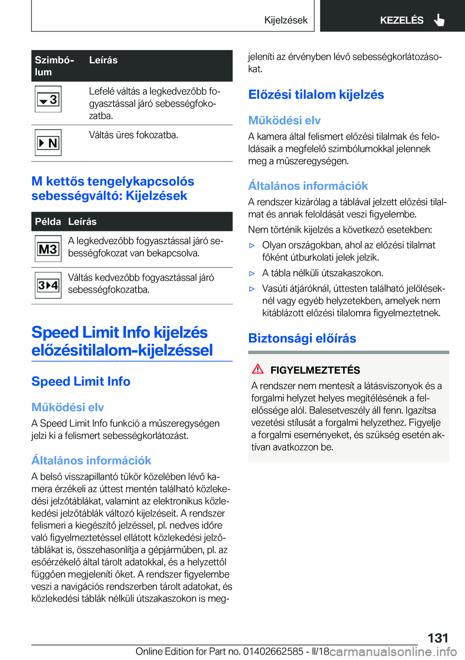 BMW M2 2018  Kezelési útmutató (in Hungarian) �S�z�i�m�b�