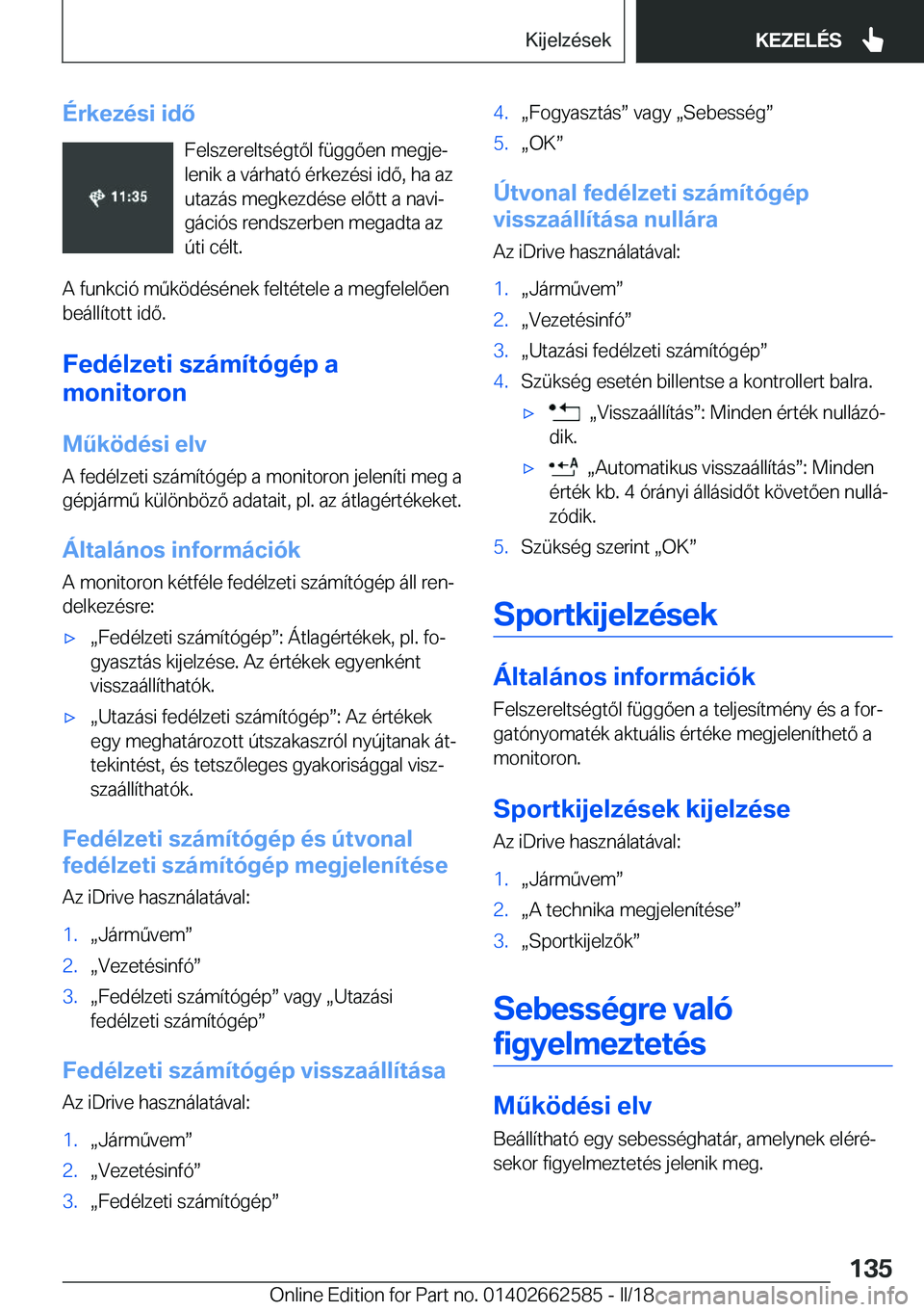 BMW M2 2018  Kezelési útmutató (in Hungarian) �