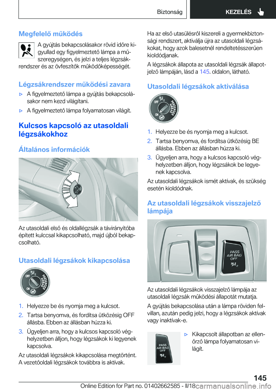 BMW M2 2018  Kezelési útmutató (in Hungarian) �M�e�g�f�e�l�e�l�