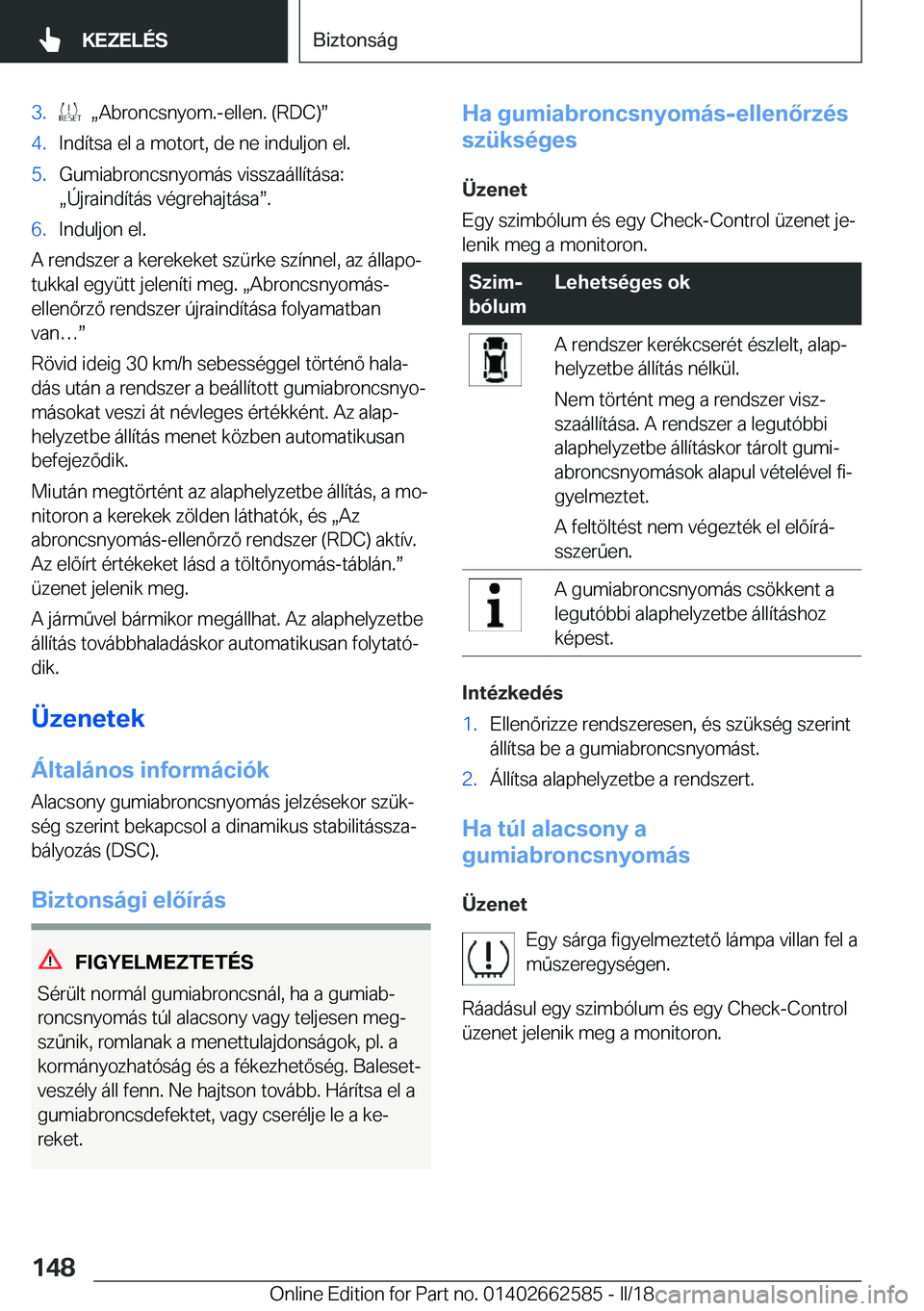 BMW M2 2018  Kezelési útmutató (in Hungarian) �3�.� � x�A�b�r�o�n�c�s�n�y�o�m�.�-�e�l�l�e�n�.� �(�R�D�C�)w�4�.�I�n�d�
