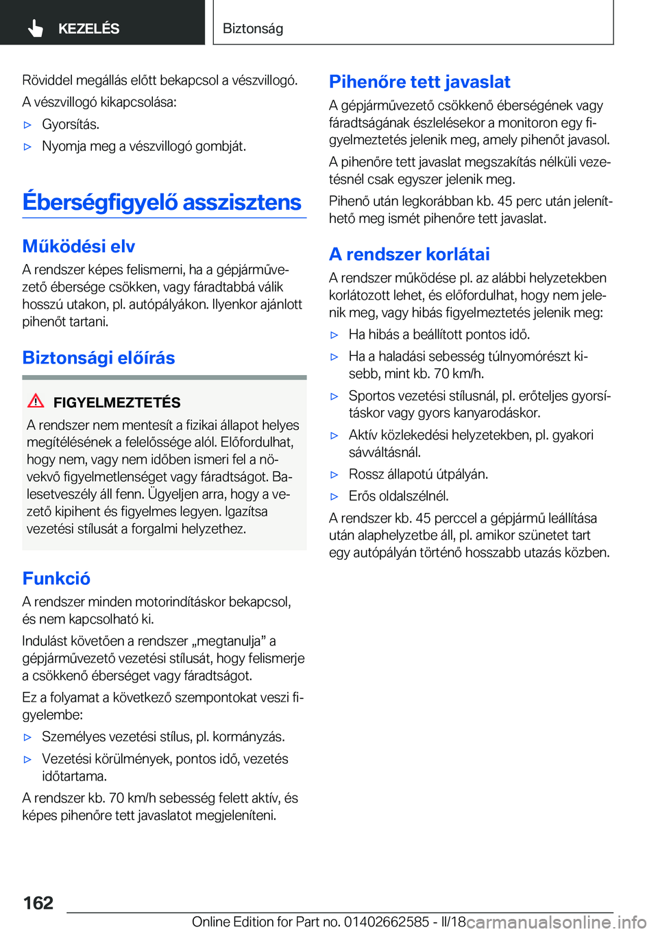 BMW M2 2018  Kezelési útmutató (in Hungarian) �R�