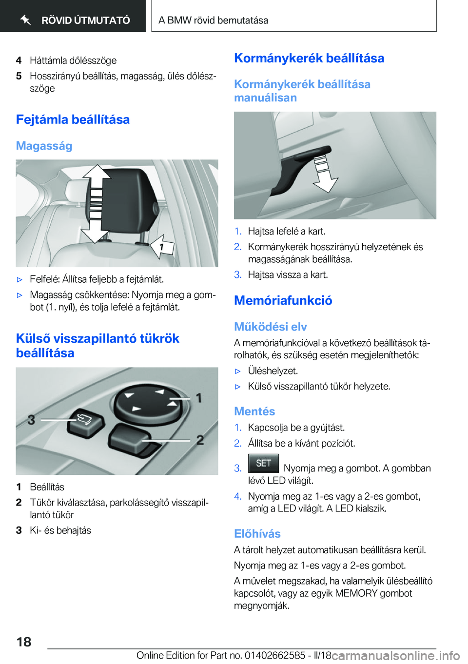 BMW M2 2018  Kezelési útmutató (in Hungarian) �4�H�