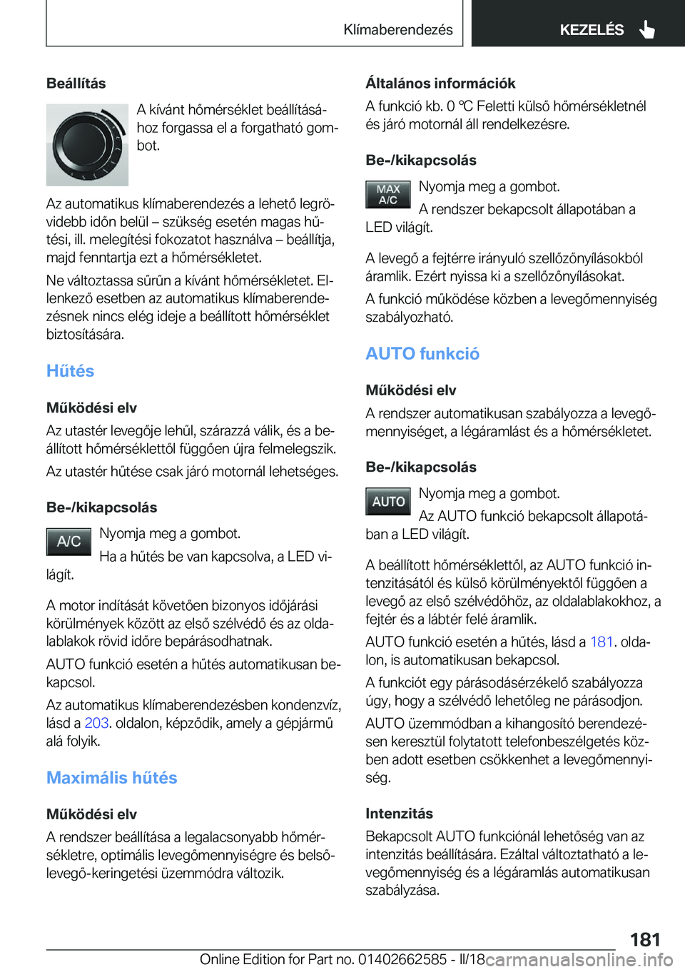 BMW M2 2018  Kezelési útmutató (in Hungarian) �B�e�