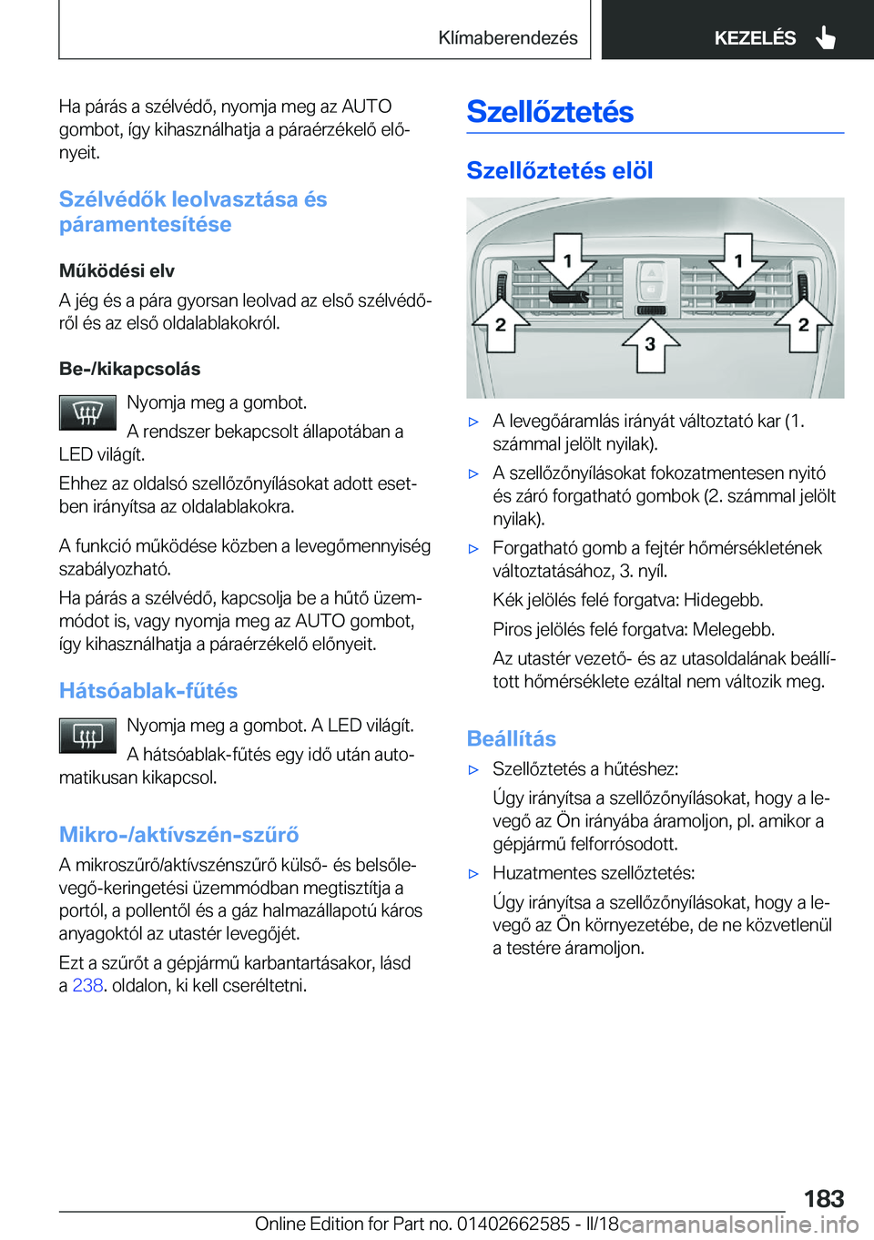 BMW M2 2018  Kezelési útmutató (in Hungarian) �H�a� �p�