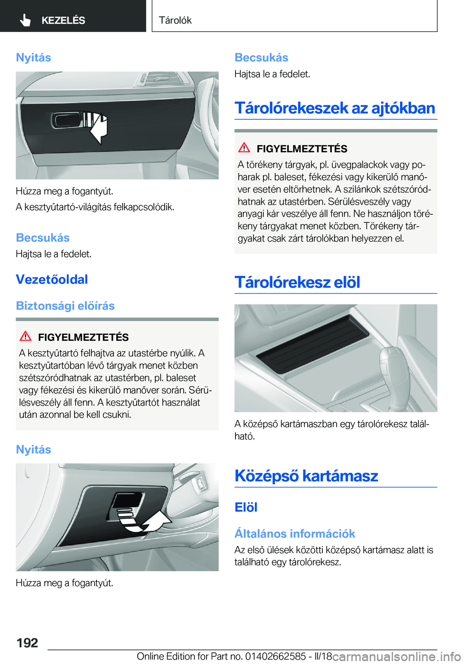 BMW M2 2018  Kezelési útmutató (in Hungarian) �N�y�i�t�