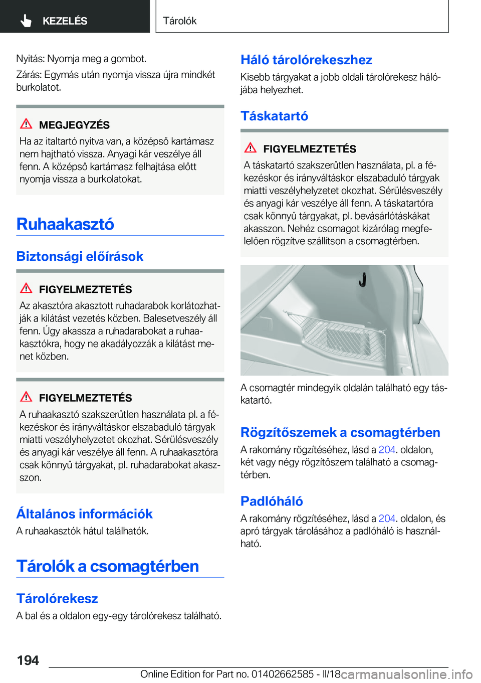 BMW M2 2018  Kezelési útmutató (in Hungarian) �N�y�i�t�