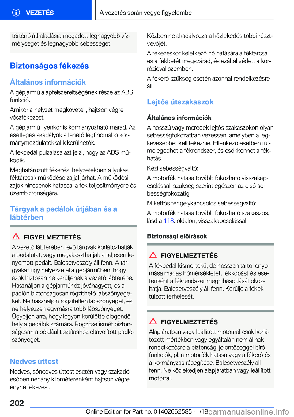 BMW M2 2018  Kezelési útmutató (in Hungarian) �t�