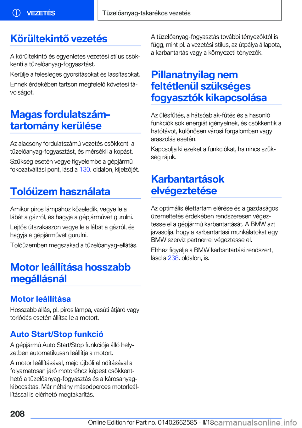 BMW M2 2018  Kezelési útmutató (in Hungarian) �K�