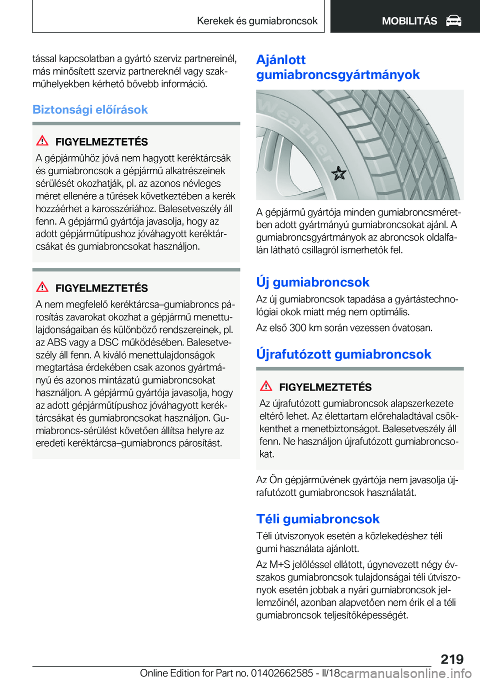 BMW M2 2018  Kezelési útmutató (in Hungarian) �t�