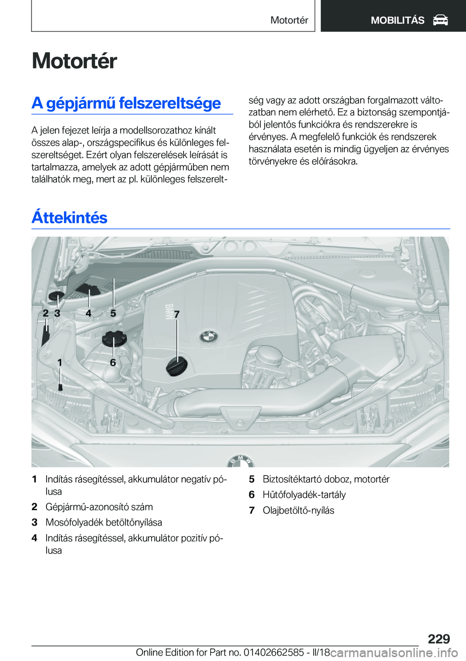 BMW M2 2018  Kezelési útmutató (in Hungarian) �M�o�t�o�r�t�