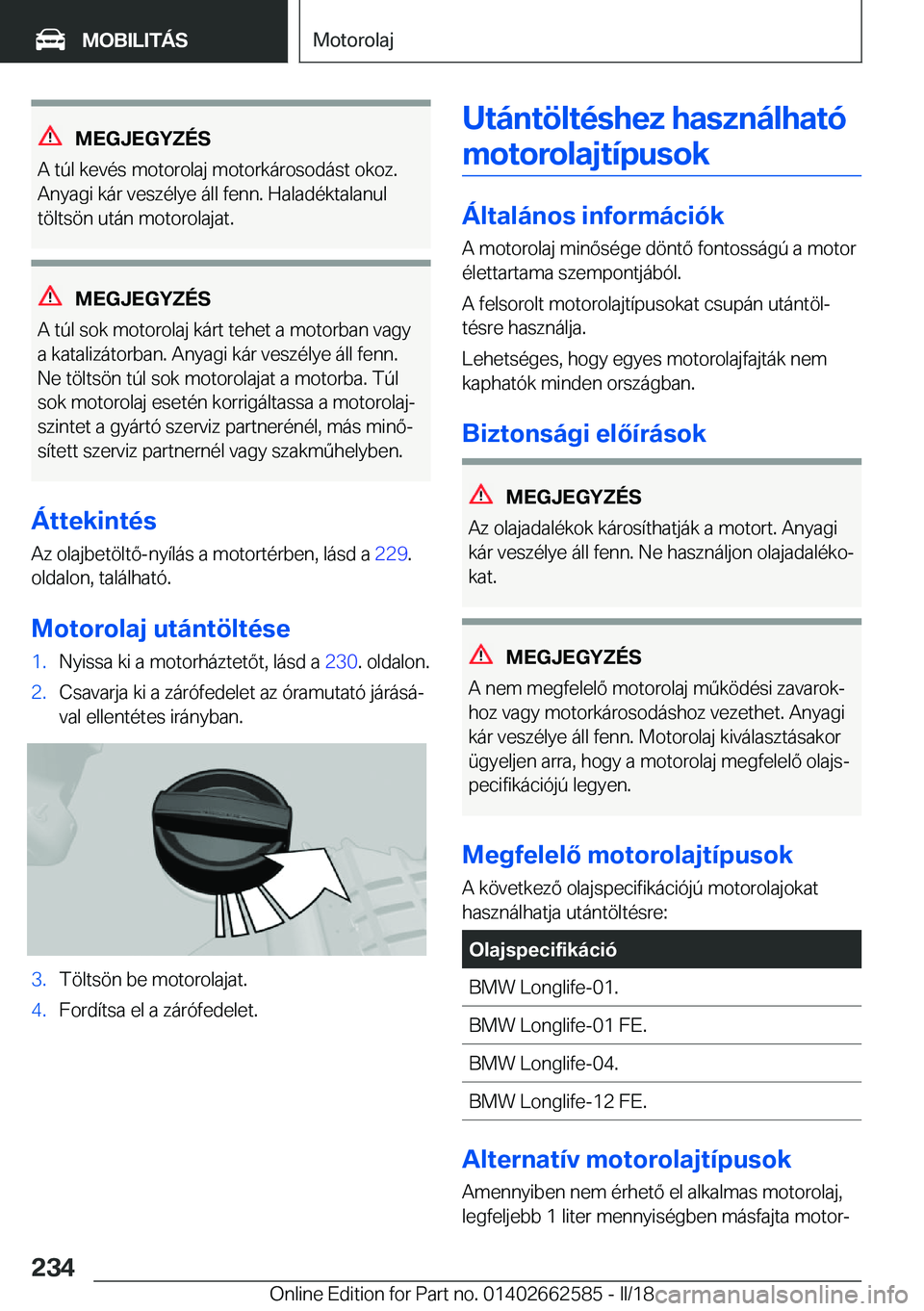 BMW M2 2018  Kezelési útmutató (in Hungarian) �M�E�G�J�E�G�Y�Z�