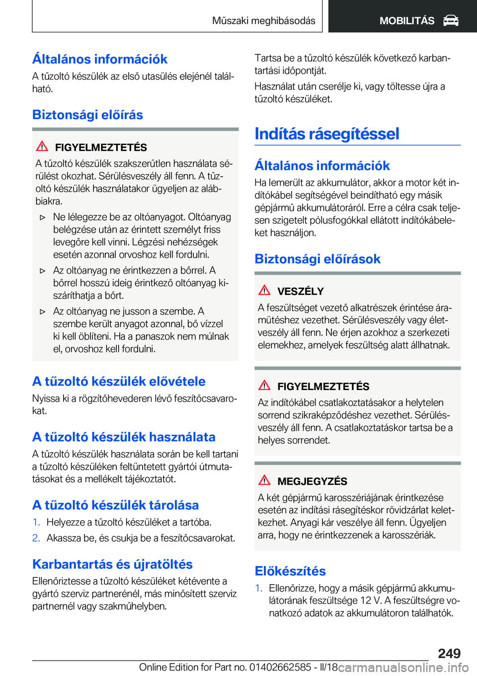 BMW M2 2018  Kezelési útmutató (in Hungarian) �