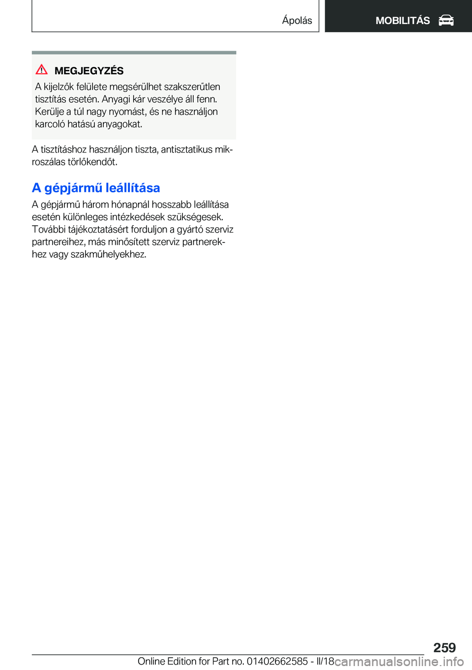 BMW M2 2018  Kezelési útmutató (in Hungarian) �M�E�G�J�E�G�Y�Z�