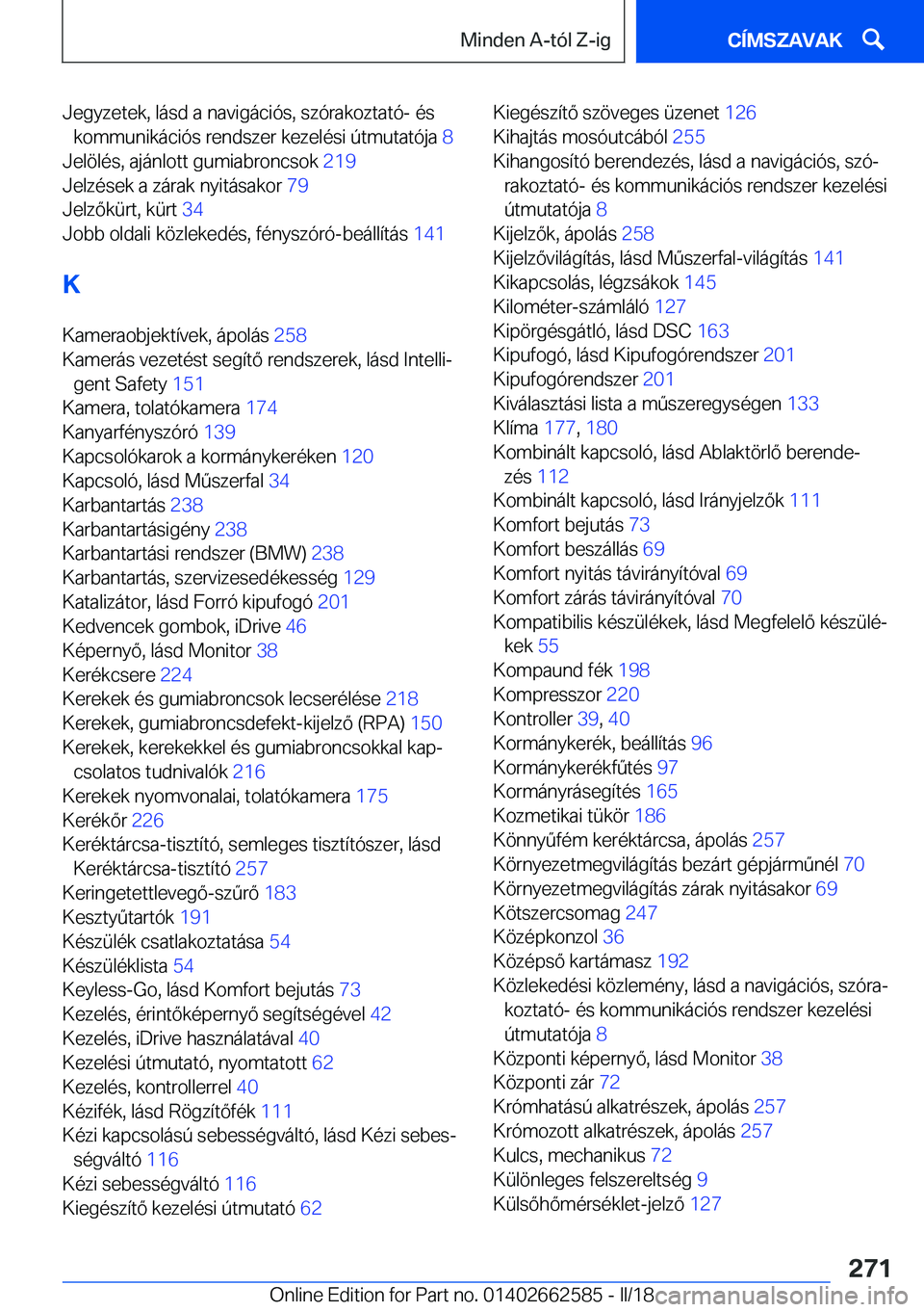 BMW M2 2018  Kezelési útmutató (in Hungarian) �J�e�g�y�z�e�t�e�k�,� �l�