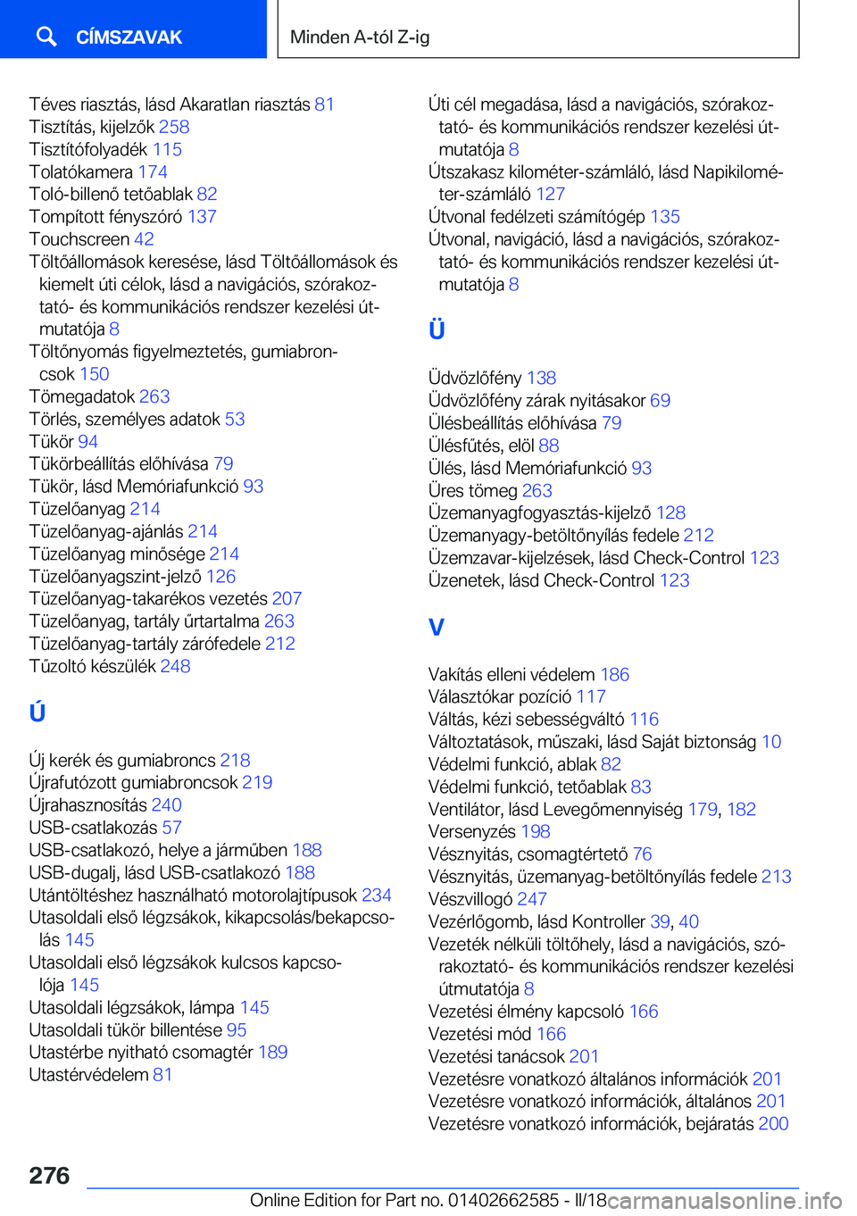 BMW M2 2018  Kezelési útmutató (in Hungarian) �T�