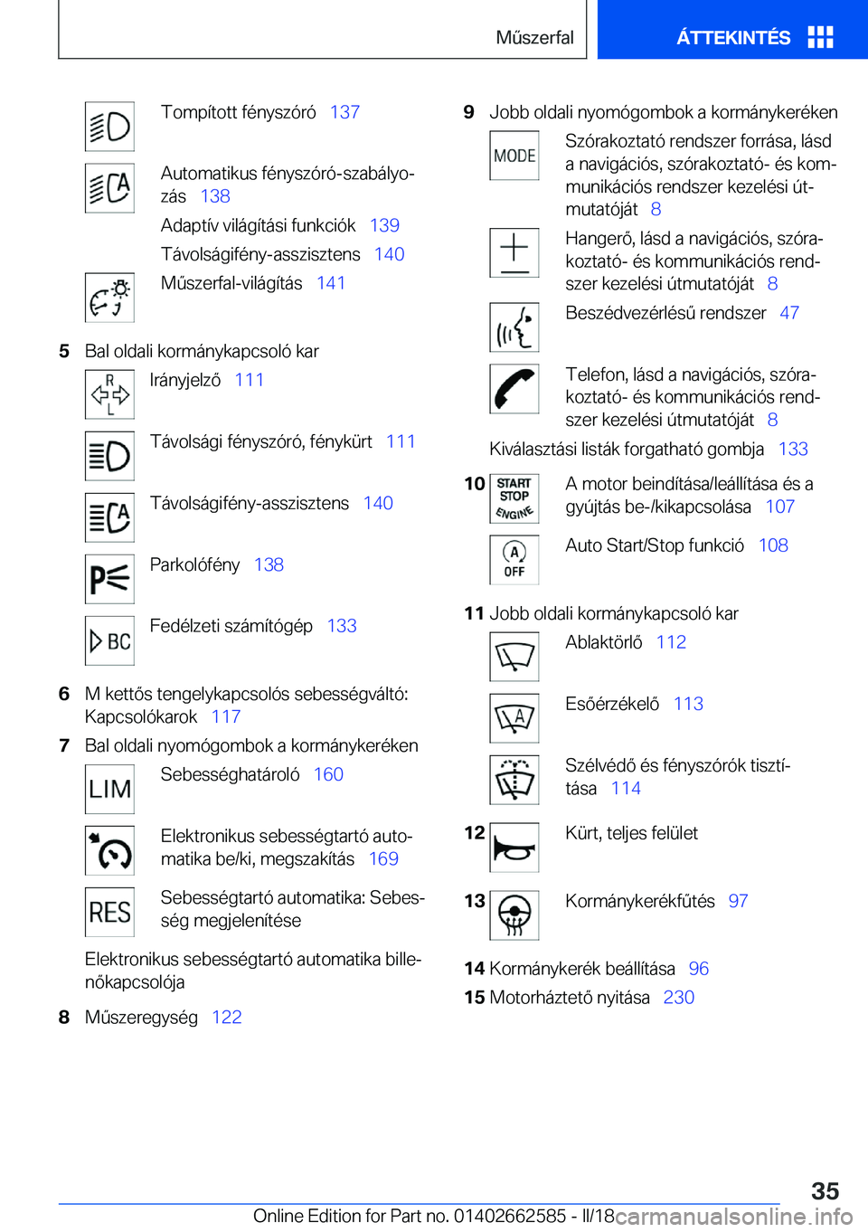 BMW M2 2018  Kezelési útmutató (in Hungarian) �T�o�m�p�
