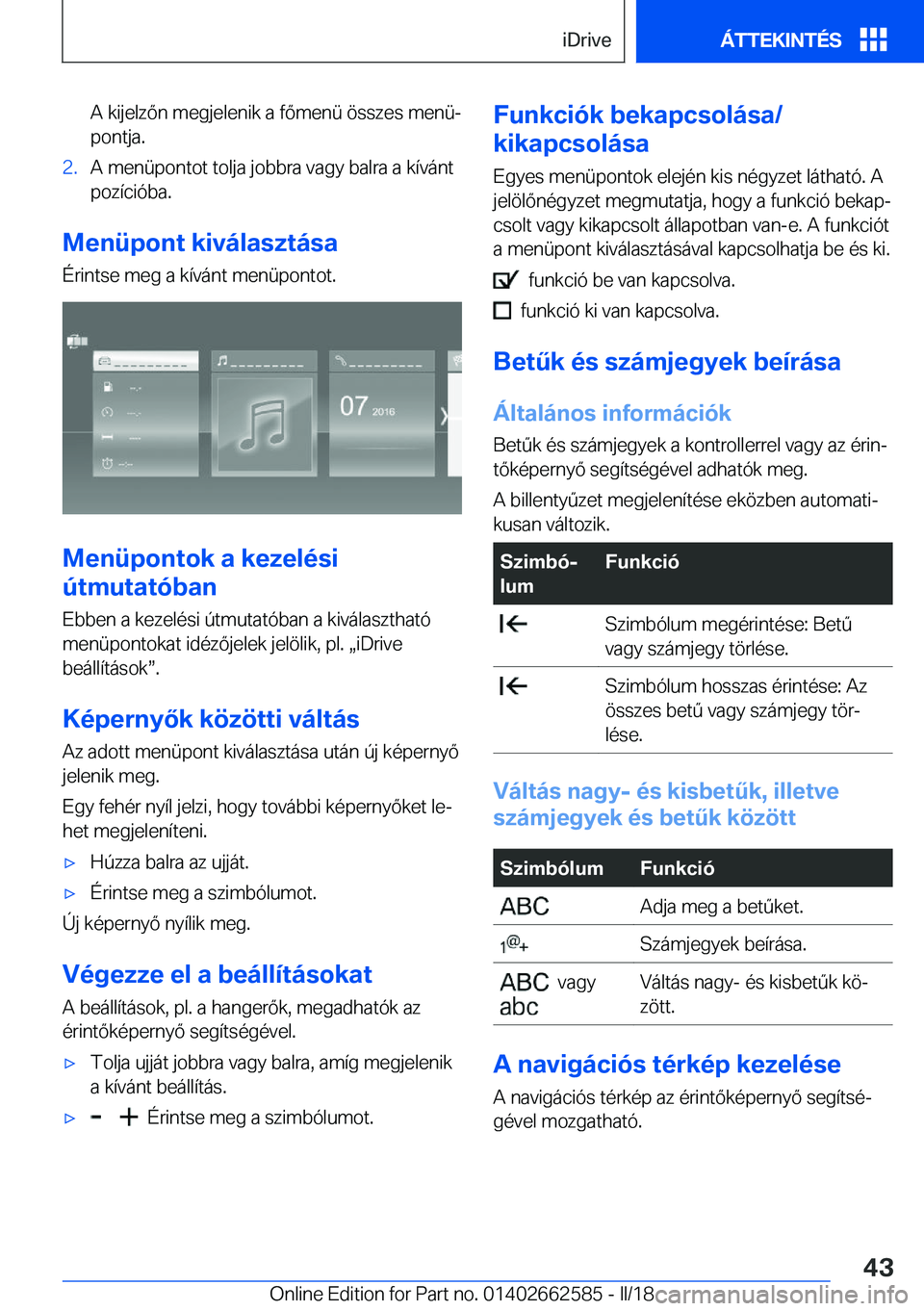 BMW M2 2018  Kezelési útmutató (in Hungarian) �A� �k�i�j�e�l�z�