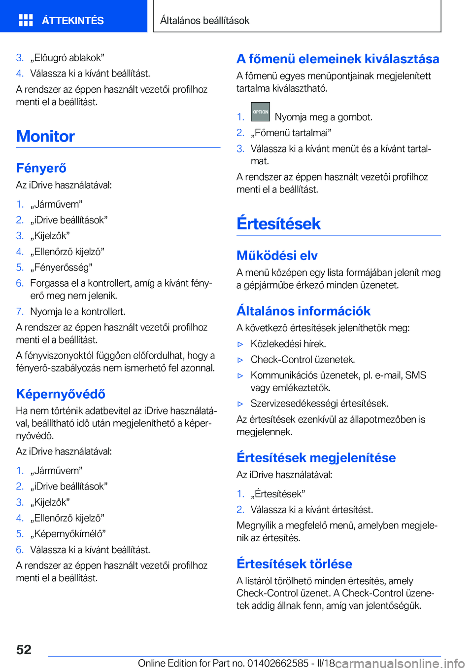 BMW M2 2018  Kezelési útmutató (in Hungarian) �3�.x�E�l�