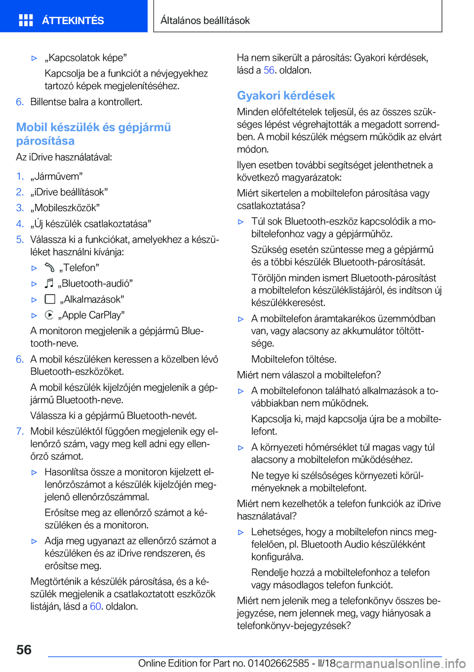 BMW M2 2018  Kezelési útmutató (in Hungarian) 'xx�K�a�p�c�s�o�l�a�t�o�k� �k�