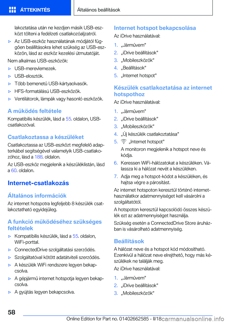 BMW M2 2018  Kezelési útmutató (in Hungarian) �l�a�k�o�z�t�a�t�