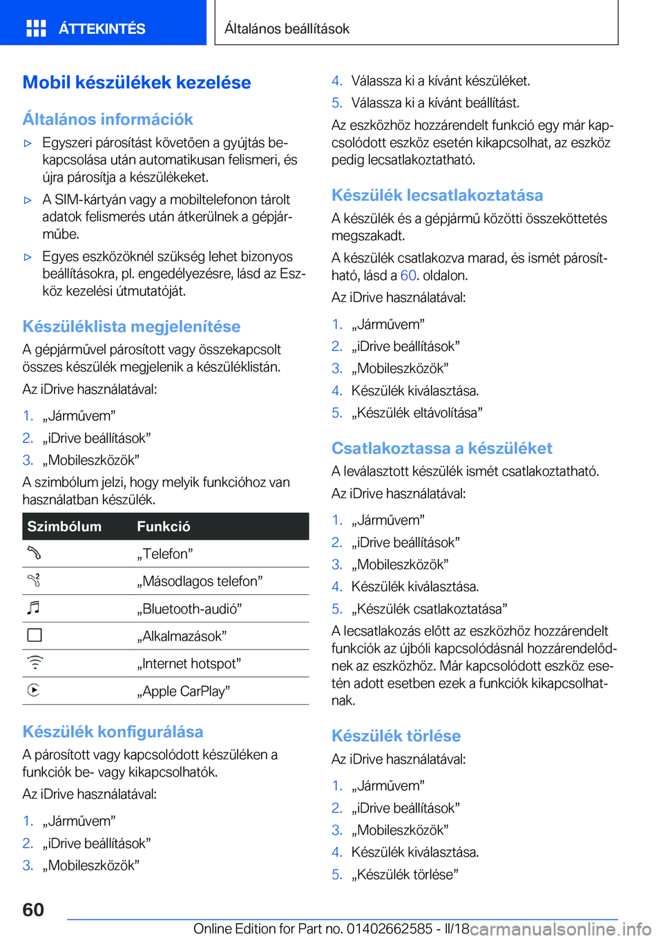 BMW M2 2018  Kezelési útmutató (in Hungarian) �M�o�b�i�l��k�