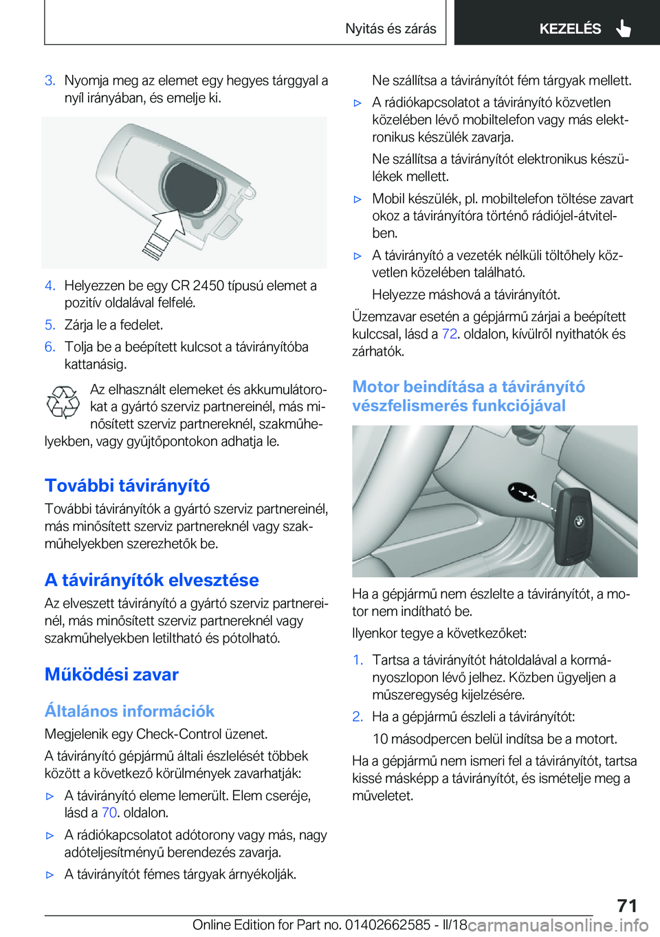 BMW M2 2018  Kezelési útmutató (in Hungarian) �3�.�N�y�o�m�j�a� �m�e�g� �a�z� �e�l�e�m�e�t� �e�g�y� �h�e�g�y�e�s� �t�