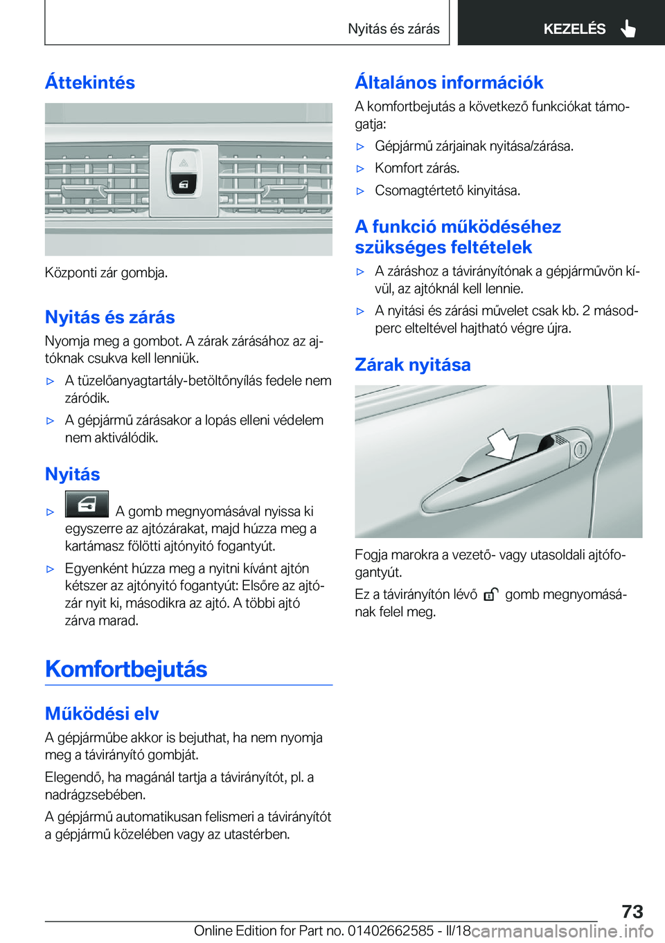 BMW M2 2018  Kezelési útmutató (in Hungarian) �