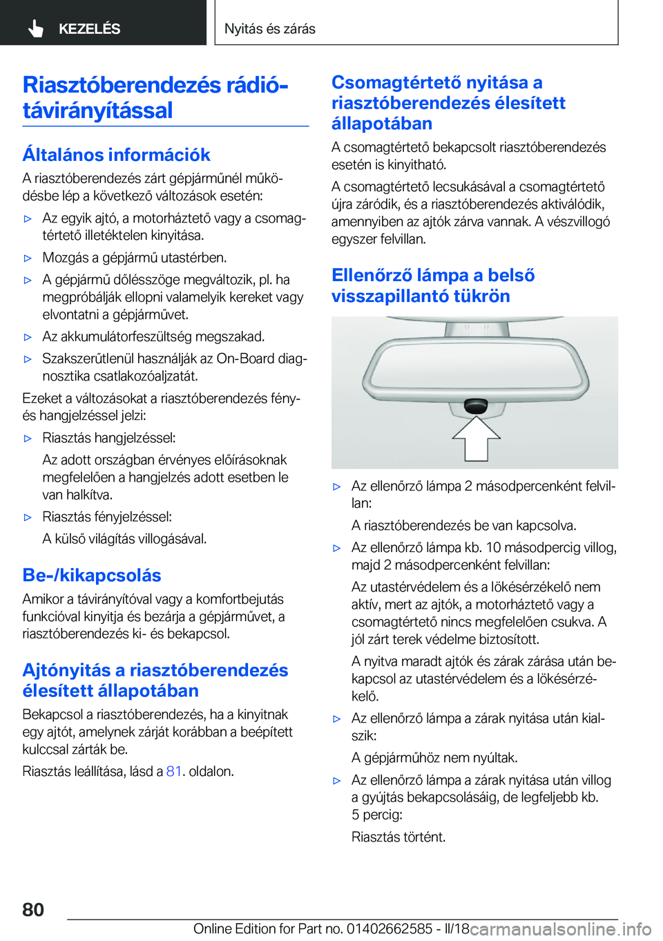 BMW M2 2018  Kezelési útmutató (in Hungarian) �R�i�a�s�z�t�