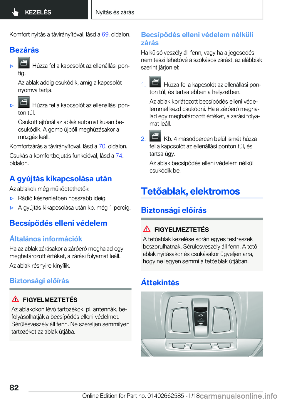 BMW M2 2018  Kezelési útmutató (in Hungarian) �K�o�m�f�o�r�t� �n�y�i�t�