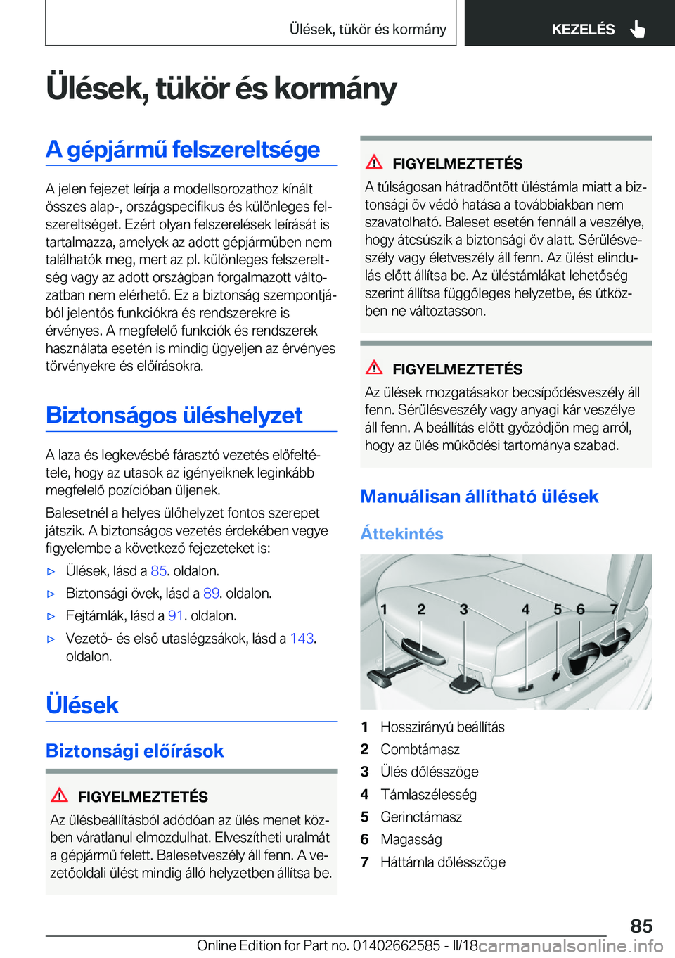 BMW M2 2018  Kezelési útmutató (in Hungarian) �