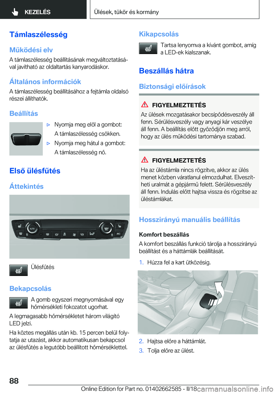 BMW M2 2018  Kezelési útmutató (in Hungarian) �T�