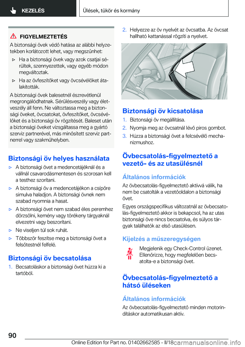 BMW M2 2018  Kezelési útmutató (in Hungarian) �F�I�G�Y�E�L�M�E�Z�T�E�T�