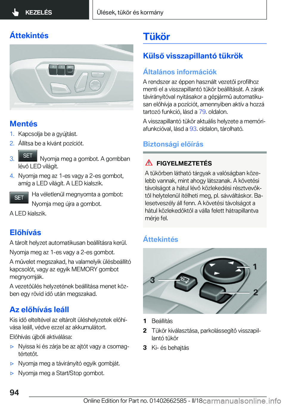 BMW M2 2018  Kezelési útmutató (in Hungarian) �