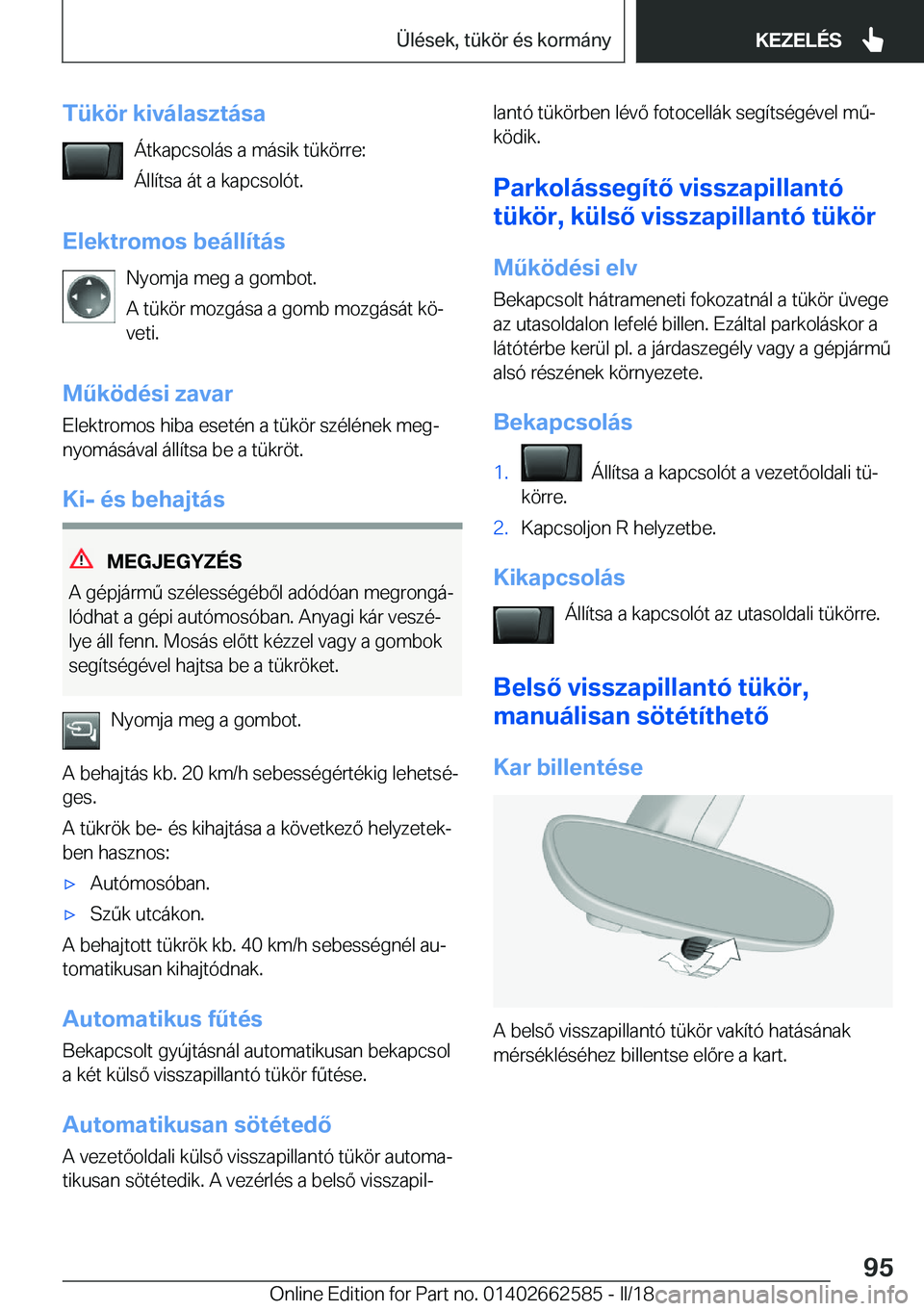 BMW M2 2018  Kezelési útmutató (in Hungarian) �T�