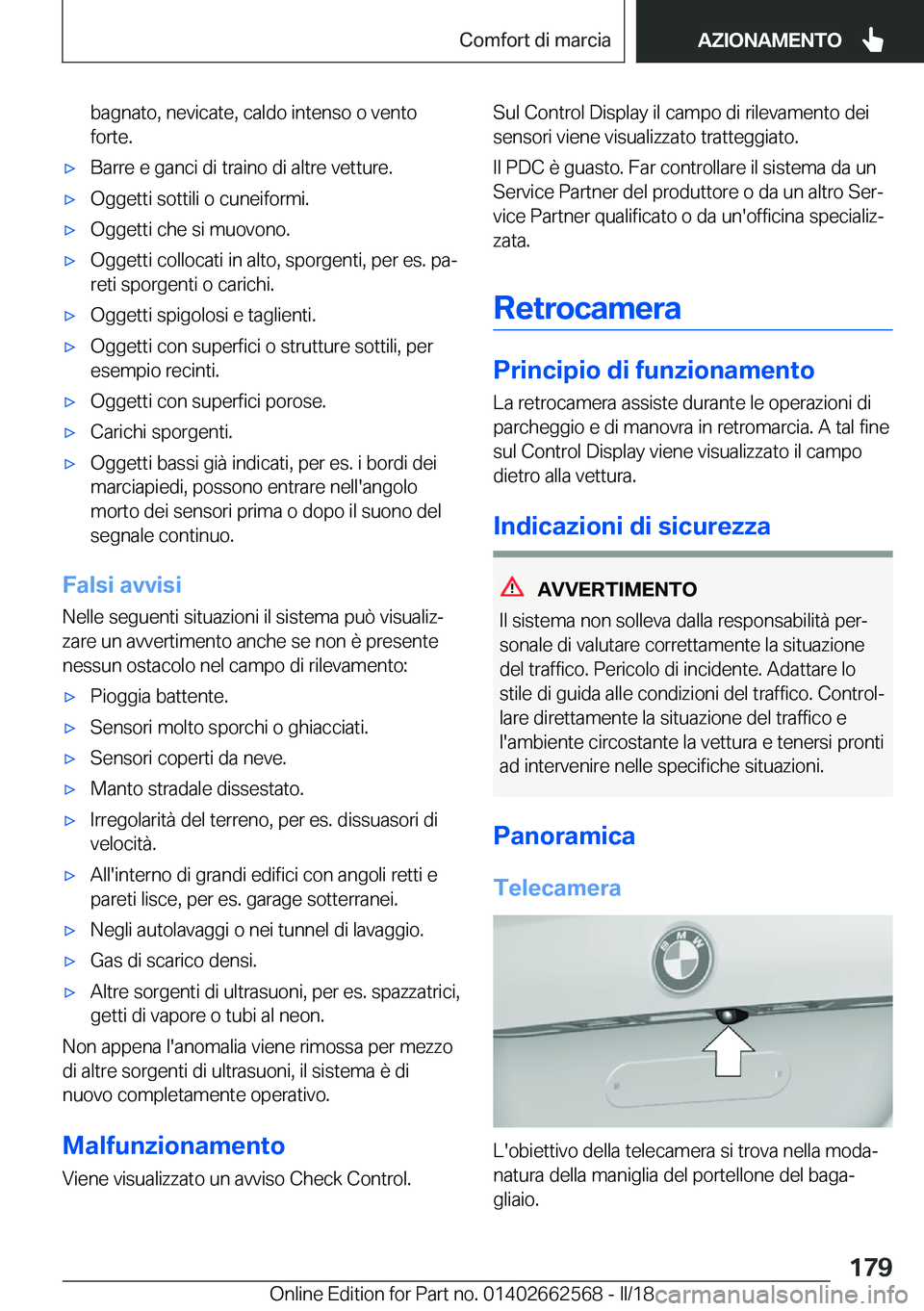 BMW M2 2018  Libretti Di Uso E manutenzione (in Italian) �b�a�g�n�a�t�o�,� �n�e�v�i�c�a�t�e�,� �c�a�l�d�o� �i�n�t�e�n�s�o� �o� �v�e�n�t�o�f�o�r�t�e�.'x�B�a�r�r�e� �e� �g�a�n�c�i� �d�i� �t�r�a�i�n�o� �d�i� �a�l�t�r�e� �v�e�t�t�u�r�e�.'x�O�g�g�e�t�t�i