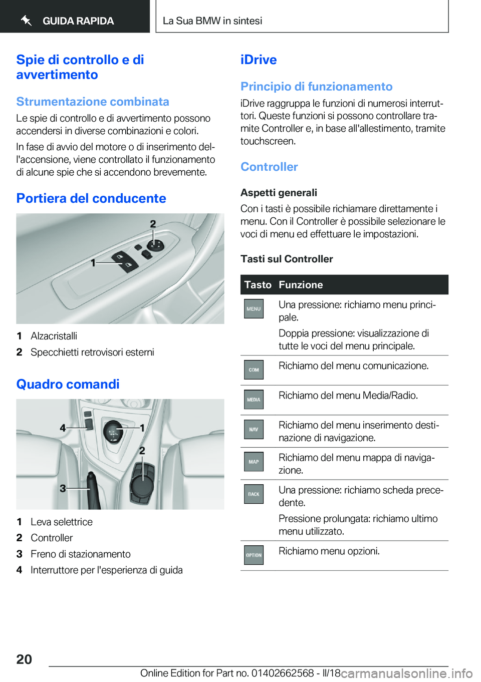 BMW M2 2018  Libretti Di Uso E manutenzione (in Italian) �S�p�i�e��d�i��c�o�n�t�r�o�l�l�o��e��d�i
�a�v�v�e�r�t�i�m�e�n�t�o
�S�t�r�u�m�e�n�t�a�z�i�o�n�e��c�o�m�b�i�n�a�t�a �L�e� �s�p�i�e� �d�i� �c�o�n�t�r�o�l�l�o� �e� �d�i� �a�v�v�e�r�t�i�m�e�n�t�o� �p�