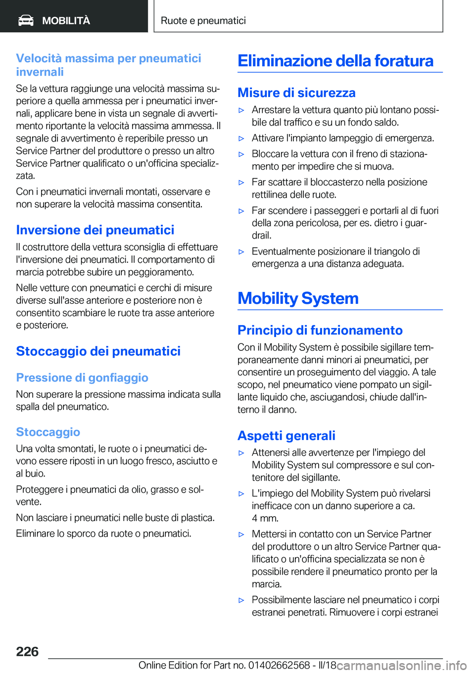 BMW M2 2018  Libretti Di Uso E manutenzione (in Italian) �V�e�l�o�c�i�t�