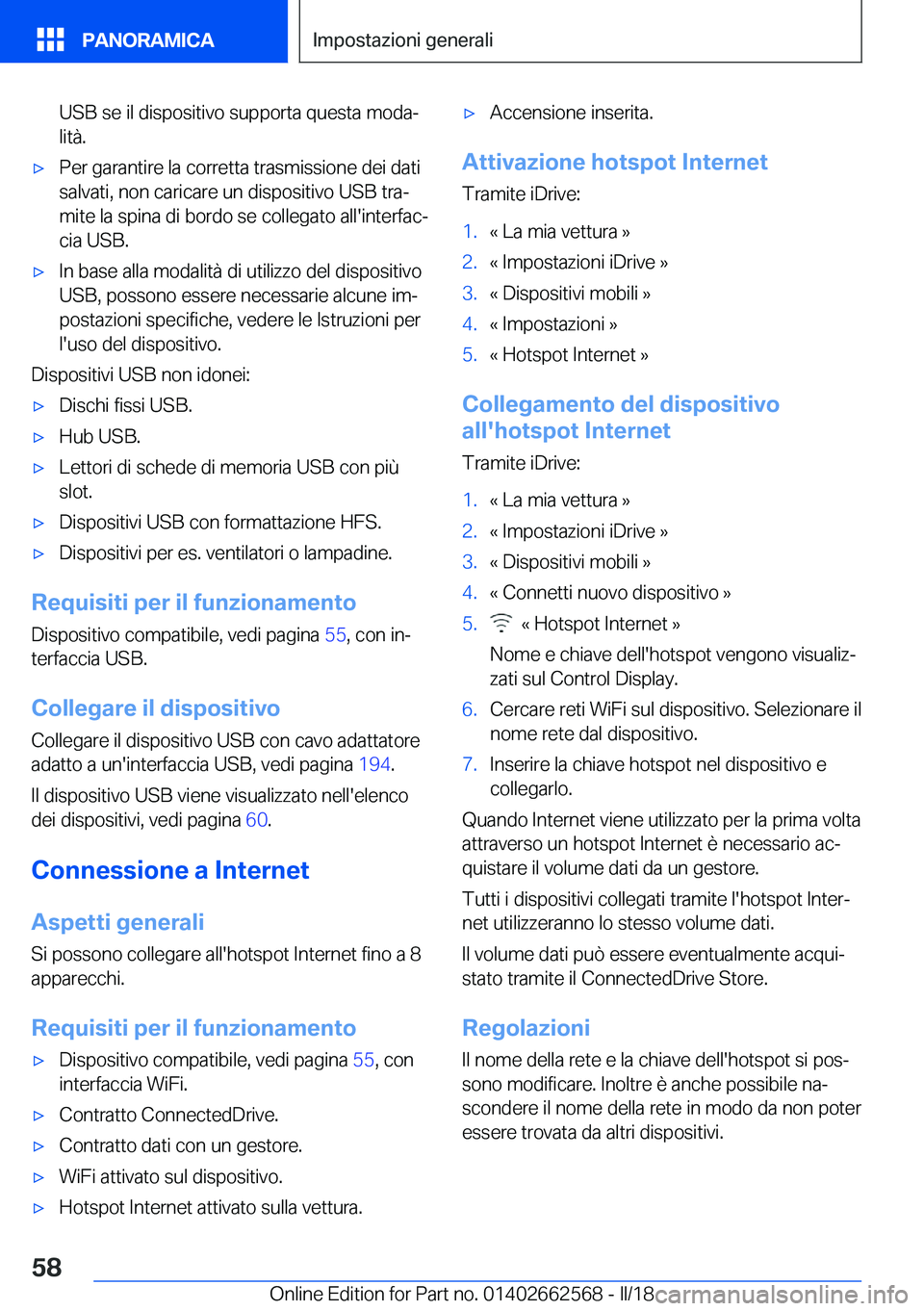 BMW M2 2018  Libretti Di Uso E manutenzione (in Italian) �U�S�B� �s�e� �i�l� �d�i�s�p�o�s�i�t�i�v�o� �s�u�p�p�o�r�t�a� �q�u�e�s�t�a� �m�o�d�aª
�l�i�t�