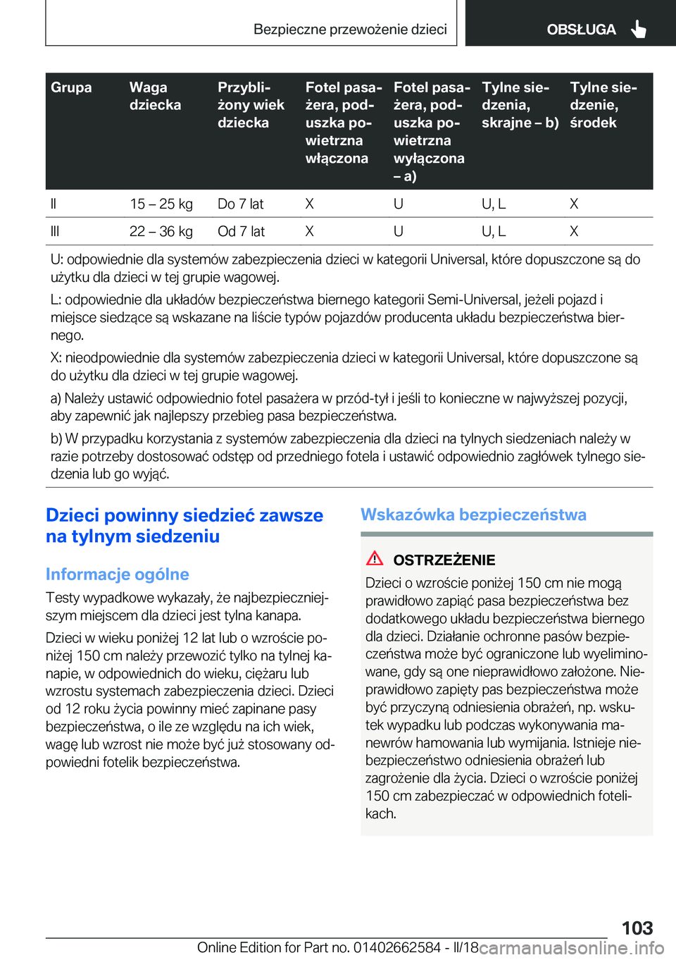 BMW M2 2018  Instrukcja obsługi (in Polish) �G�r�u�p�a�W�a�g�a
�d�z�i�e�c�k�a�P�r�z�y�b�l�ij
9�o�n�y��w�i�e�k
�d�z�i�e�c�k�a�F�o�t�e�l��p�a�s�aj
9�e�r�a�,��p�o�dj
�u�s�z�k�a��p�oj
�w�i�e�t�r�z�n�a
�w�ł�ą�c�z�o�n�a�F�o�t�e�l��p�a�s�