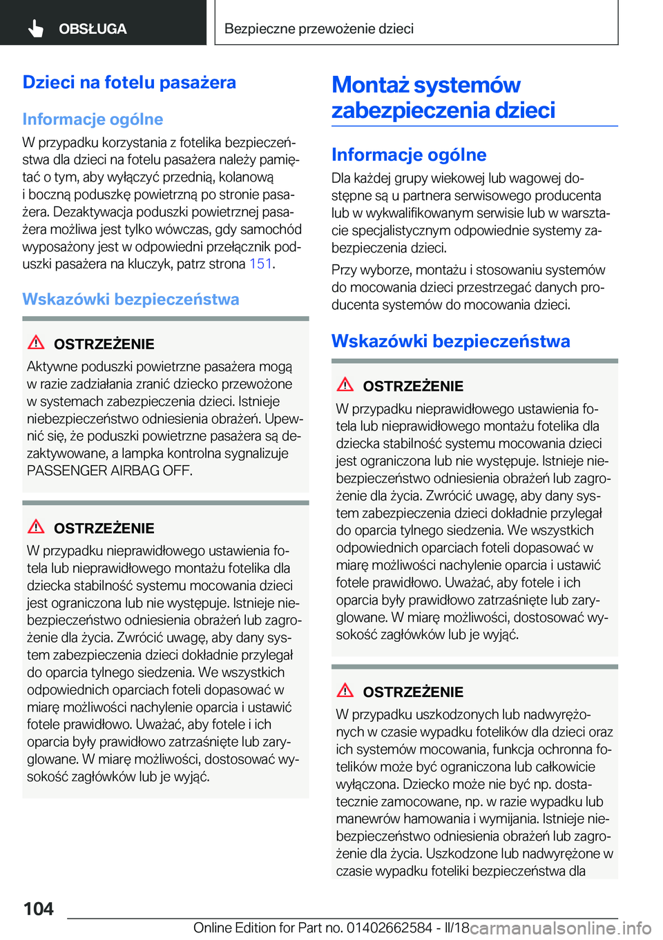 BMW M2 2018  Instrukcja obsługi (in Polish) �D�z�i�e�c�i��n�a��f�o�t�e�l�u��p�a�s�a9�e�r�a�I�n�f�o�r�m�a�c�j�e��o�g�