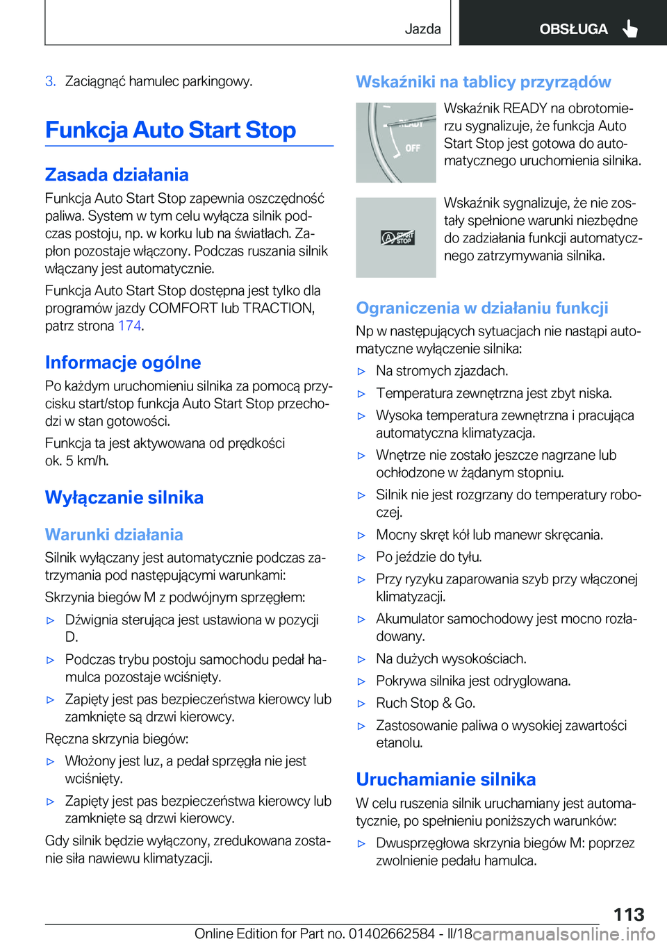 BMW M2 2018  Instrukcja obsługi (in Polish) �3�.�Z�a�c�i�