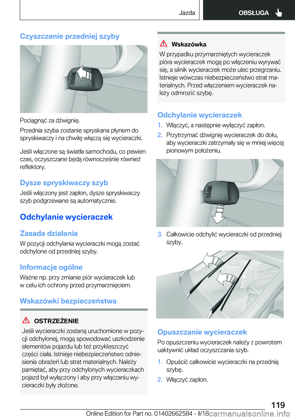 BMW M2 2018  Instrukcja obsługi (in Polish) �C�z�y�s�z�c�z�e�n�i�e��p�r�z�e�d�n�i�e�j��s�z�y�b�y
�P�o�c�i�