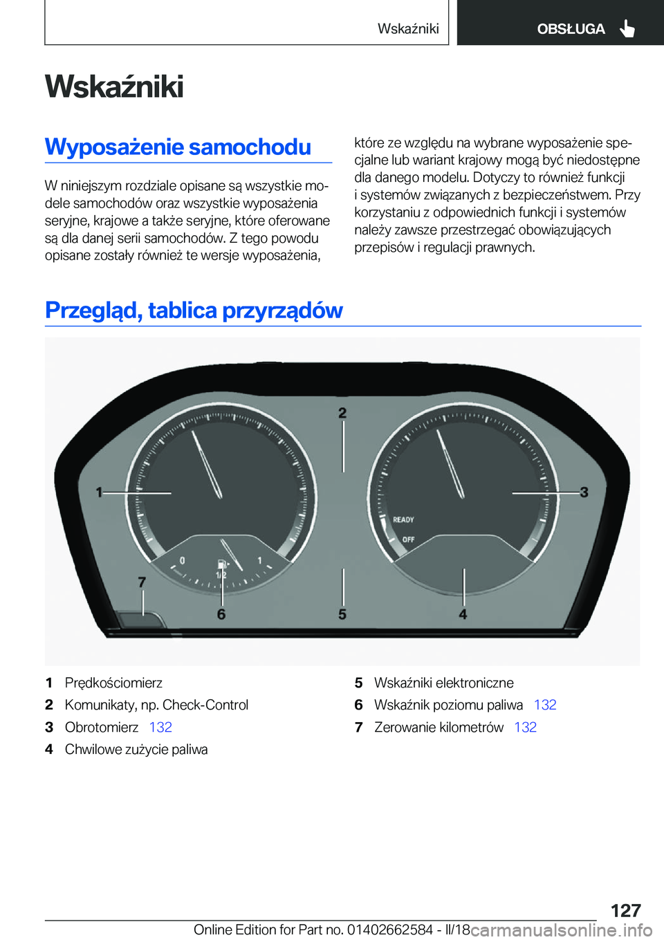 BMW M2 2018  Instrukcja obsługi (in Polish) �W�s�k�a7�n�i�k�i�W�y�p�o�s�a9�e�n�i�e��s�a�m�o�c�h�o�d�u
�W� �n�i�n�i�e�j�s�z�y�m� �r�o�z�d�z�i�a�l�e� �o�p�i�s�a�n�e� �s�