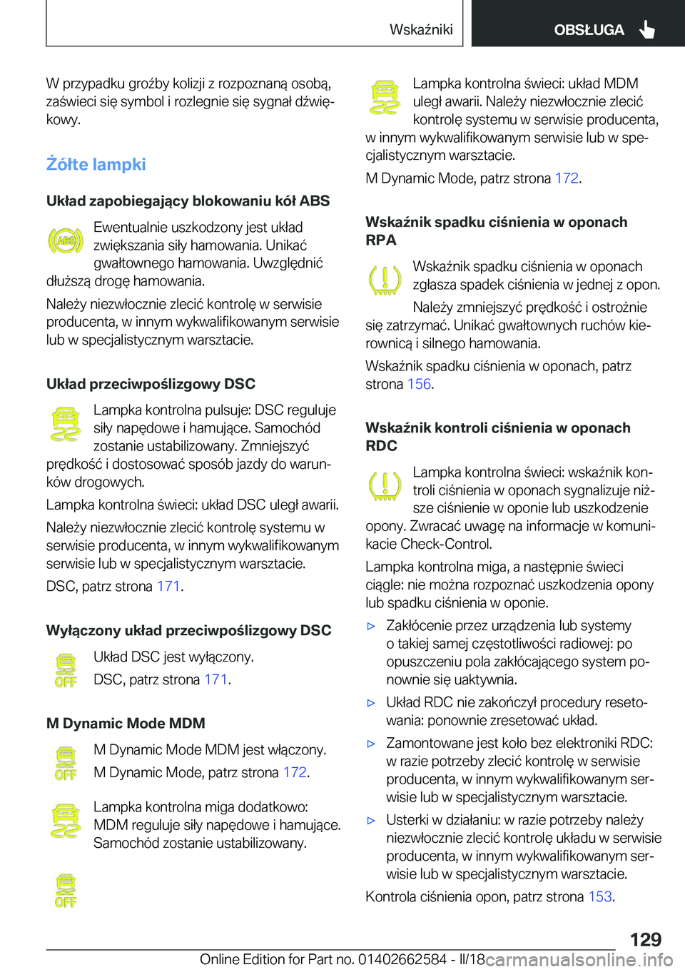 BMW M2 2018  Instrukcja obsługi (in Polish) �W� �p�r�z�y�p�a�d�k�u� �g�r�o 7�b�y� �k�o�l�i�z�j�i� �z� �r�o�z�p�o�z�n�a�n�