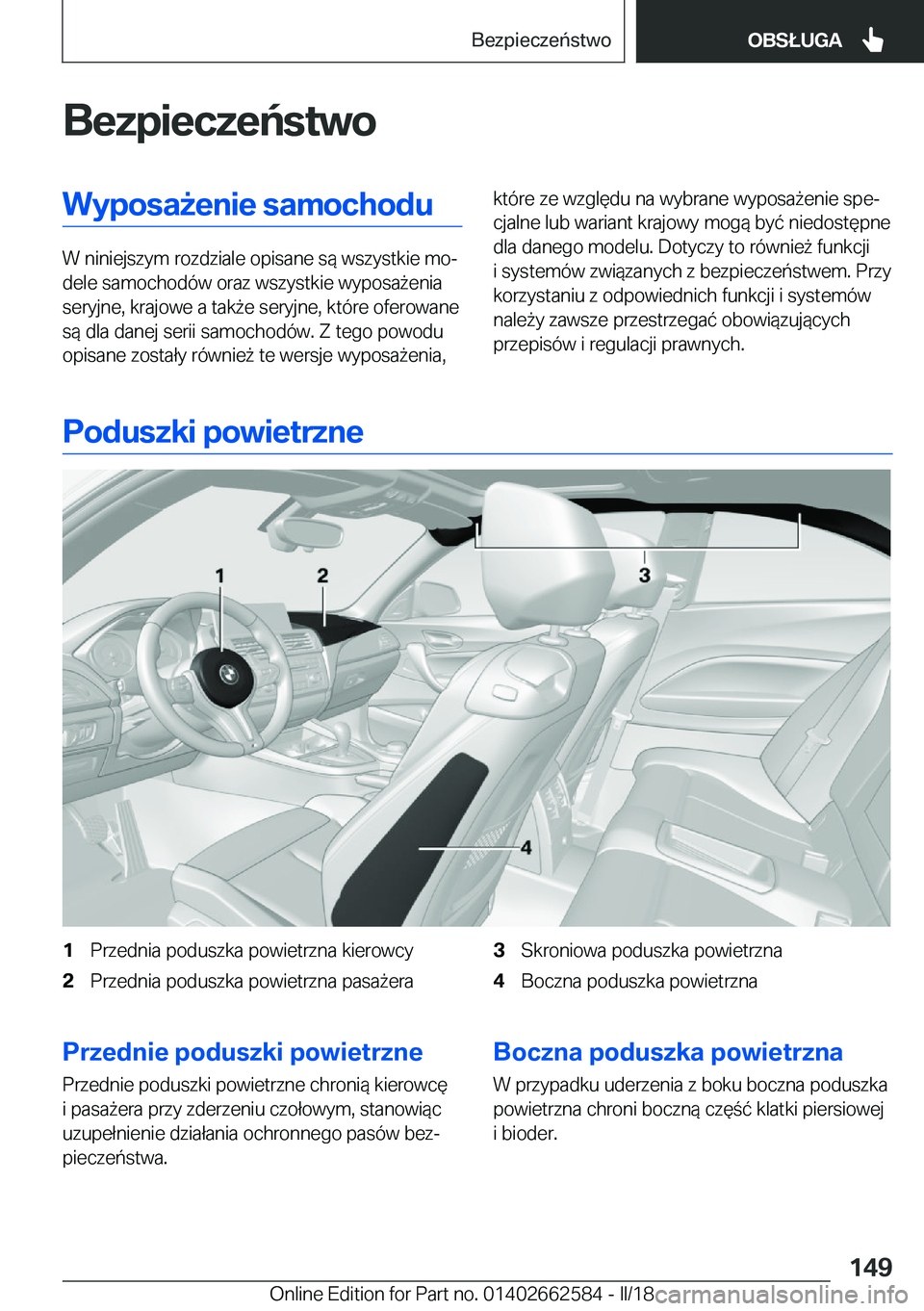 BMW M2 2018  Instrukcja obsługi (in Polish) �B�e�z�p�i�e�c�z�e�
