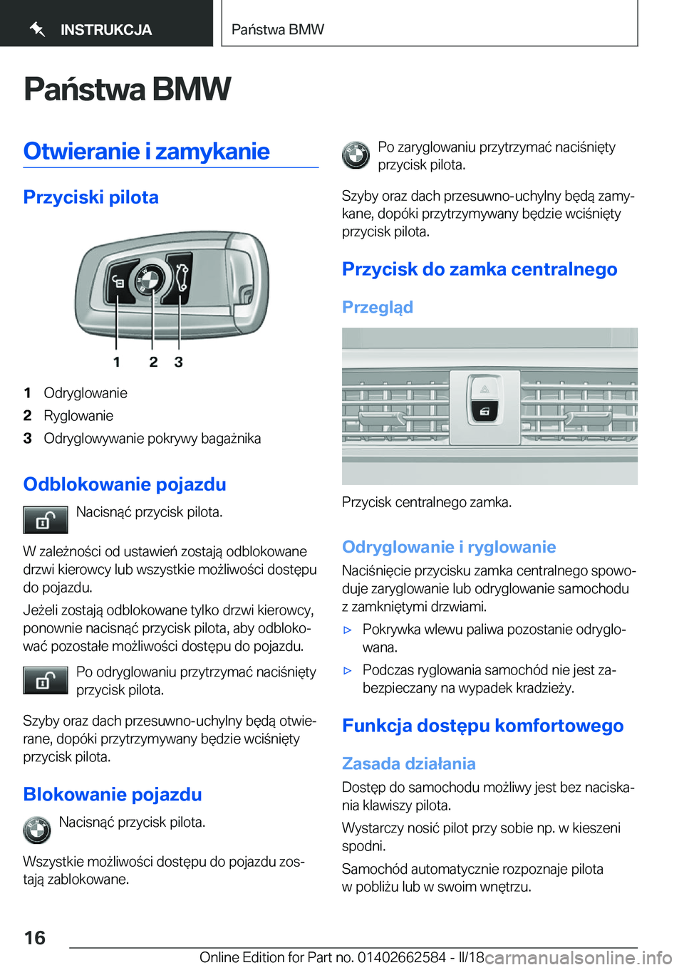 BMW M2 2018  Instrukcja obsługi (in Polish) �P�a�