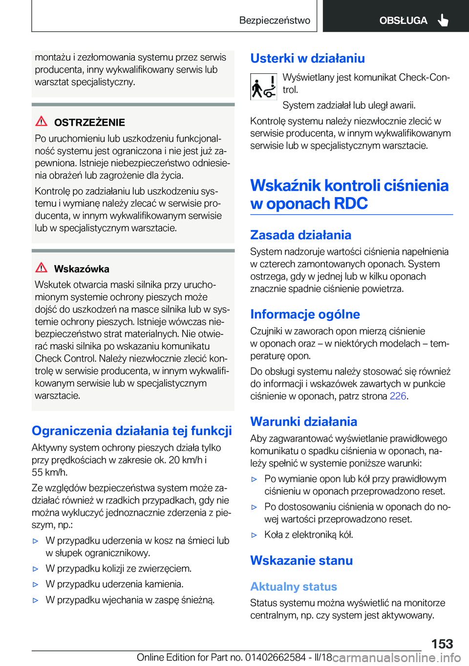 BMW M2 2018  Instrukcja obsługi (in Polish) �m�o�n�t�a 9�u� �i� �z�e�z�ł�o�m�o�w�a�n�i�a� �s�y�s�t�e�m�u� �p�r�z�e�z� �s�e�r�w�i�s
�p�r�o�d�u�c�e�n�t�a�,� �i�n�n�y� �w�y�k�w�a�l�i�f�i�k�o�w�a�n�y� �s�e�r�w�i�s� �l�u�b
�w�a�r�s�z�t�a�t� �s�p�e�