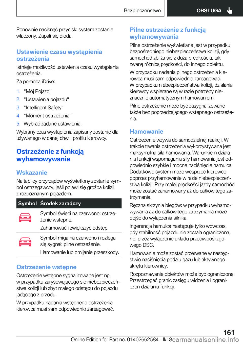 BMW M2 2018  Instrukcja obsługi (in Polish) �P�o�n�o�w�n�i�e� �n�a�c�i�s�n�