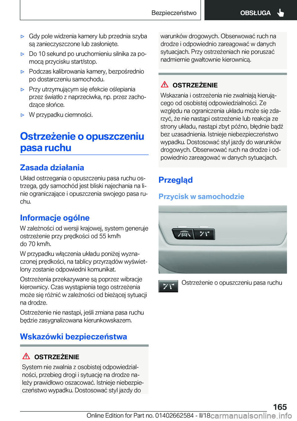 BMW M2 2018  Instrukcja obsługi (in Polish) 'x�G�d�y� �p�o�l�e� �w�i�d�z�e�n�i�a� �k�a�m�e�r�y� �l�u�b� �p�r�z�e�d�n�i�a� �s�z�y�b�a�s�