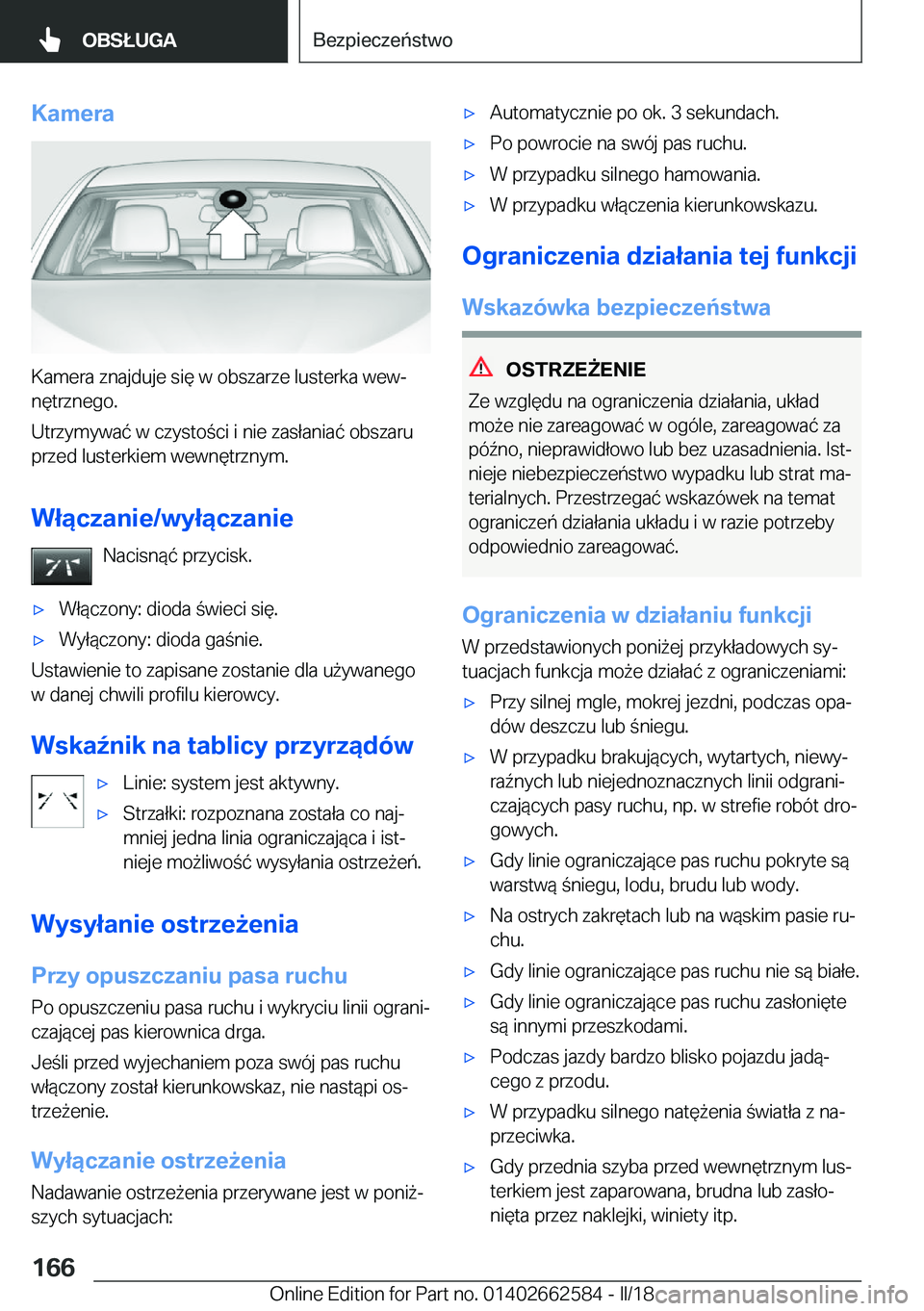 BMW M2 2018  Instrukcja obsługi (in Polish) �K�a�m�e�r�a
�K�a�m�e�r�a� �z�n�a�j�d�u�j�e� �s�i�